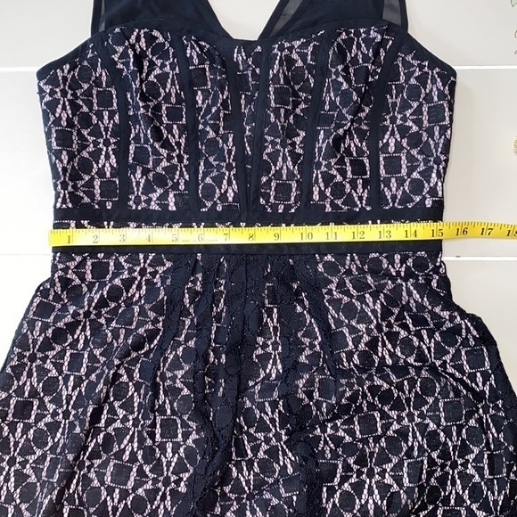 Adrianna Papell Sweetheart Sheer Fit and Flare Dress Size 10 - Picture 11 of 13